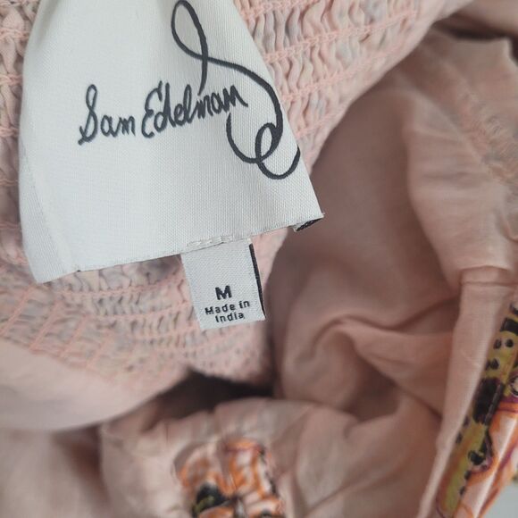 Sam Edelman Medium dress Erica mini flower pockets crepe smocked - Picture 12 of 16